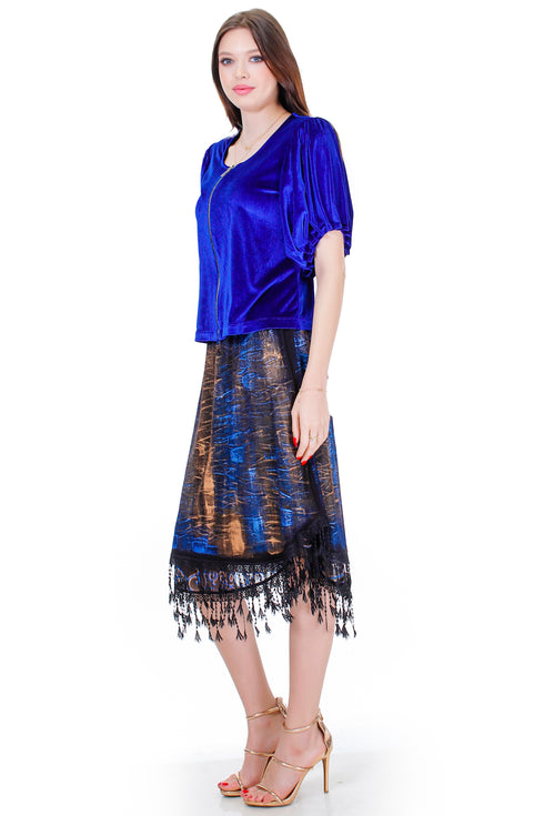 Fusta jerse pictata freeshipping - Liza Panait Online Boutique